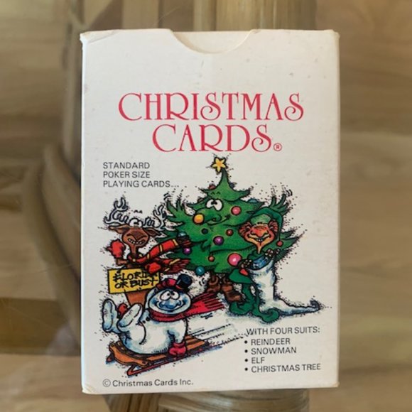 Christmas Cards Standard Poker Size Playing Card Deck Complete Vintage 1986 - Picture 2 of 7